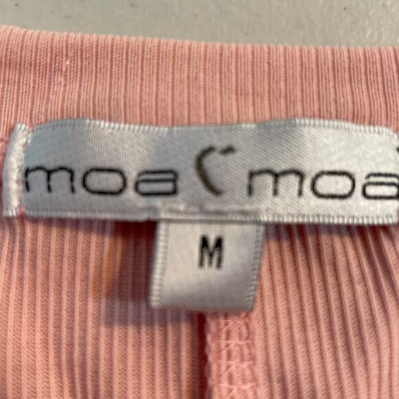 MOA MOA Dusty Rose Short Sleeve Pink Hi-Lo Shark Bite Hem Swing Top M  NWT - Picture 5 of 9